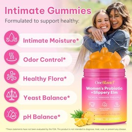 DCTTVHVD DCTTVHVD Probiotics Gummies for Women, Vegan Feminine Probiotics Gummies Pineapple Flavor, Supports pH Balance, Gluten-Free, Gut Health & Immune System, with Slippery Elm, 60 Gummies