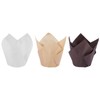 Dovhmoh 200pcs Tulip Cupcake Bacups,Muffin Bellliner Holder,Rustic Cupcake Wrapper,Brown,White,Nature Color