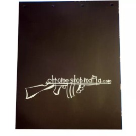 AeroPro 24 X 30 Inch Chrome Shop Mafia Black Rubber Mud Flap Passenger Side