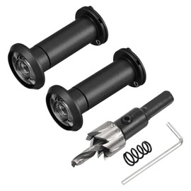 PATIKIL 5/8" Door Viewer Peephole, 2 Pcs Zinc Alloy Privacy Door Viewer with Privacy Cover, 180-Degree Fits 1-3/4" to 2-15/16" Door with 16mm/0.62" Drill Bit for Security, Black
