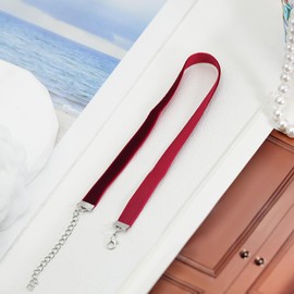 1pcs Red Choker Necklace for Women Red Velvet Choker Black Choker Necklaces Classic Chokers for Women Adjustable Gothic Red Collar Necklace for Christmas Birthday Jewelry Gifts-Red(1cm)