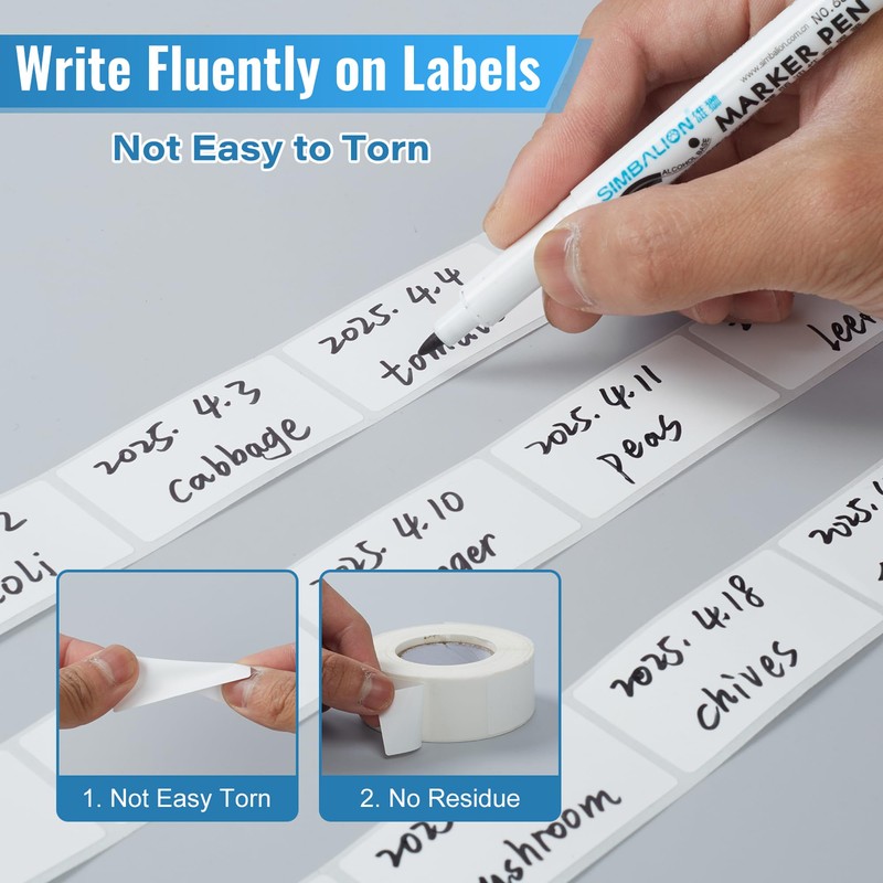 Removable Freezer Labels 500pcs,1 x 2 Inch Blank Food Labels