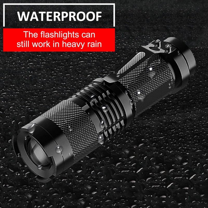 HYVCZP 6 Pack Mini Green LED Flashlight - Zoomable, Single