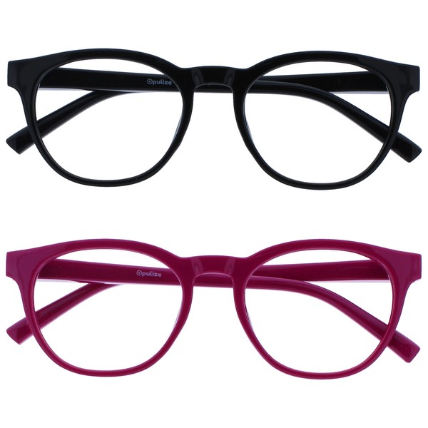 OPULIZE Blu Blue Light Blocking Glasses 2 Pack Cool Round