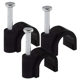 SeKi 12 mm Nail Clamp Pack of 100 Black Cable Clips Cable Attachment Universal Clamp Including Nail