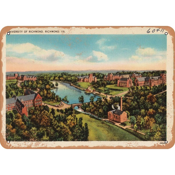 10 x 14 METAL SIGN - Virginia Postcard - University