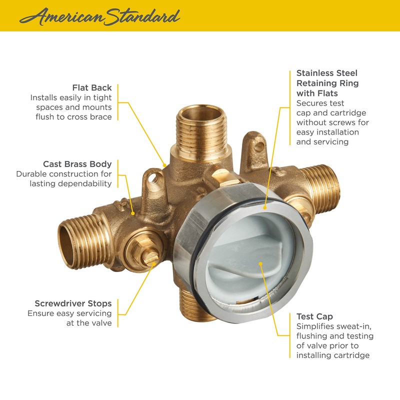American Standard RU101SS Flash Shower Rough-in Valve with Universal Inlets