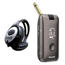 Nux MP-2 Mighty Plug Wireless Amplifier and Effect Simulation for Guitar and Bass + Keepdrum Headphones