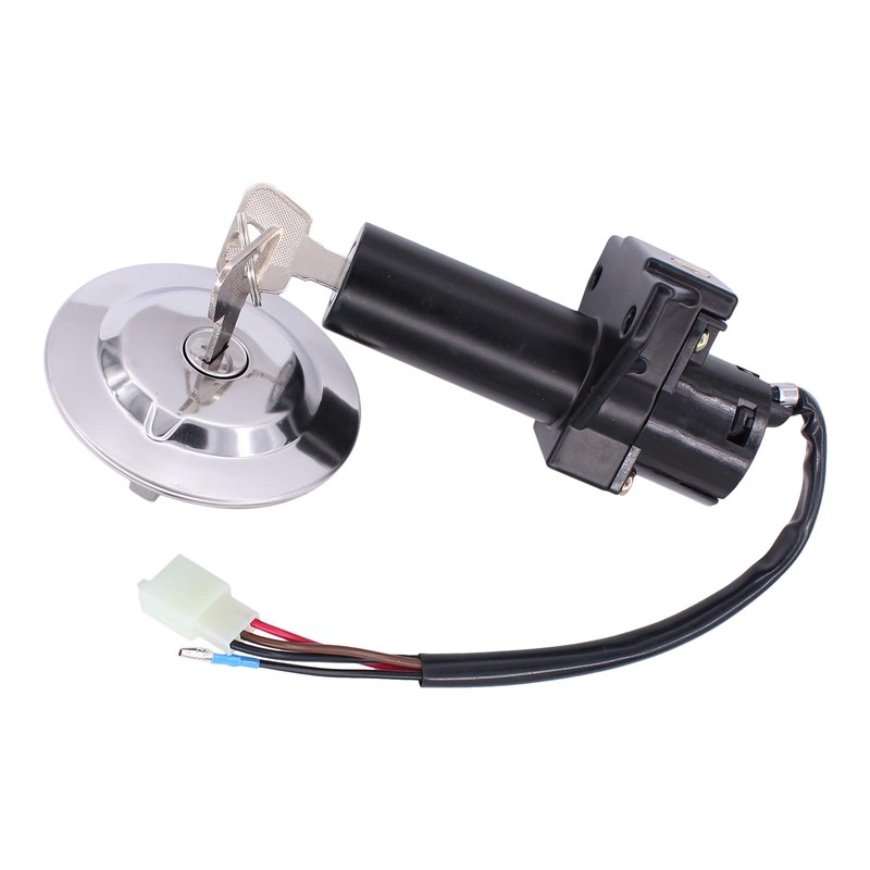 HouYeen Motorcycle Ignition Switch Key Seat Barrel Lock Fuel Gas