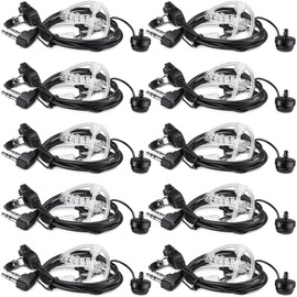 Weewooday 10 Pack Walkie Talkies Earpiece with PPT Mic 2 Pin Acoustic Tube Headset Earpiece Compatible with Baofeng UV-5R Retevis H-777 RT1 RT21 RT22 Arcshell AR-5 2 Ways