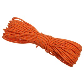 PATIKIL 65 Feet Reflective Guyline Camping Paracord, 3mm Tent Cord Guyline Rope Nylon Paracord Rope for Camping Tent Tarp Hiking, Orange (20M)