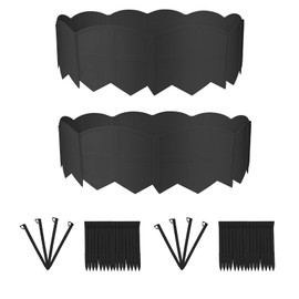 30Ft Garden Edging Border Landscape Edging Lawn Garden Fence Edgings 30Pcs Landscape Edging Border with 30Pcs Stakes Kits Edging for Landscaping Decorative Garden Flower Bed Yard,Lawn Edging (Black)
