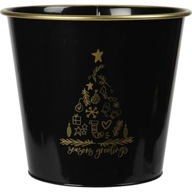 Home & Styling Christmas Metal Bucket Black 23 x 20.5 cm