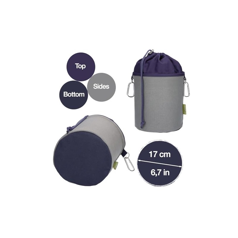trendfinding Canvas Fabric Clothes Peg Bag with 2 Carabiner Hooks
