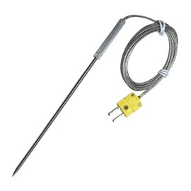 50360-K K-Type Thermocouple Probe -40°F to +1100°F K-Type Thermocouple Meat Probe 55-inch Stainless Steel Braided Cable
