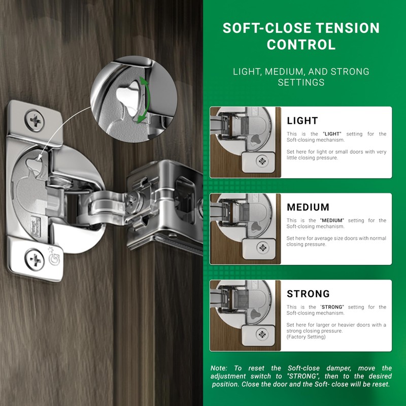 Grass 02910A-15 TEC 864 Soft Close Hinge, 1-1/4" (31.75mm) Overlay