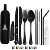 Taplord Portable Travel Silverware Set With Case, Includes 10 Pcs
