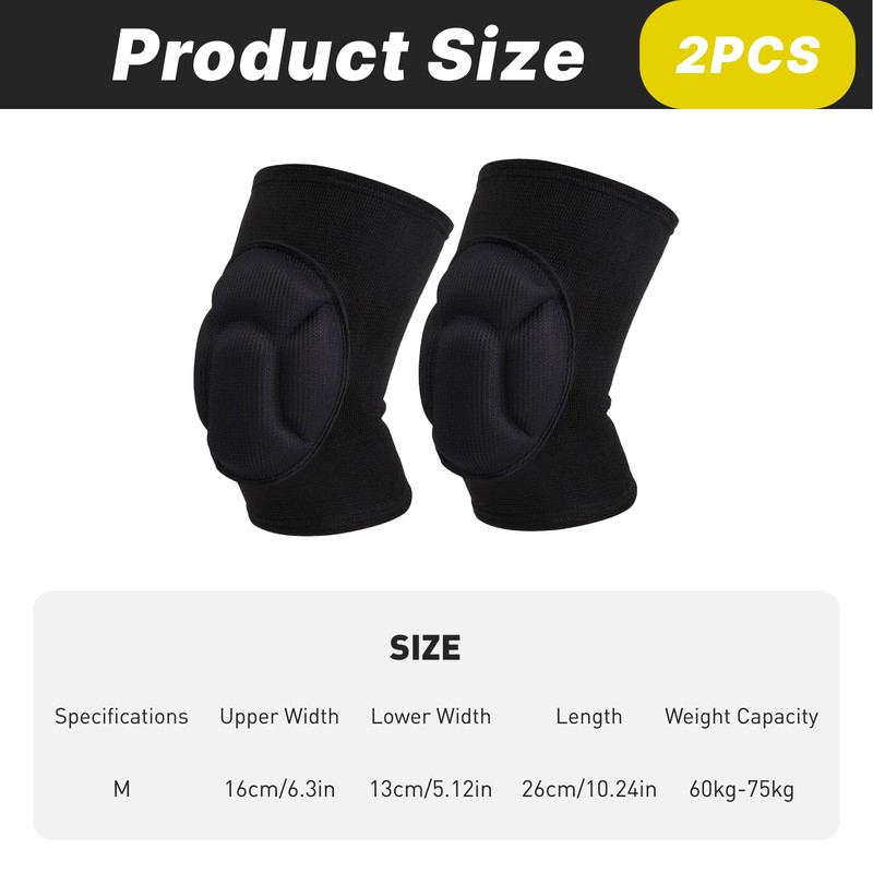 Protective Knee Pads 2 Pack for Sports & Exercise, Thick