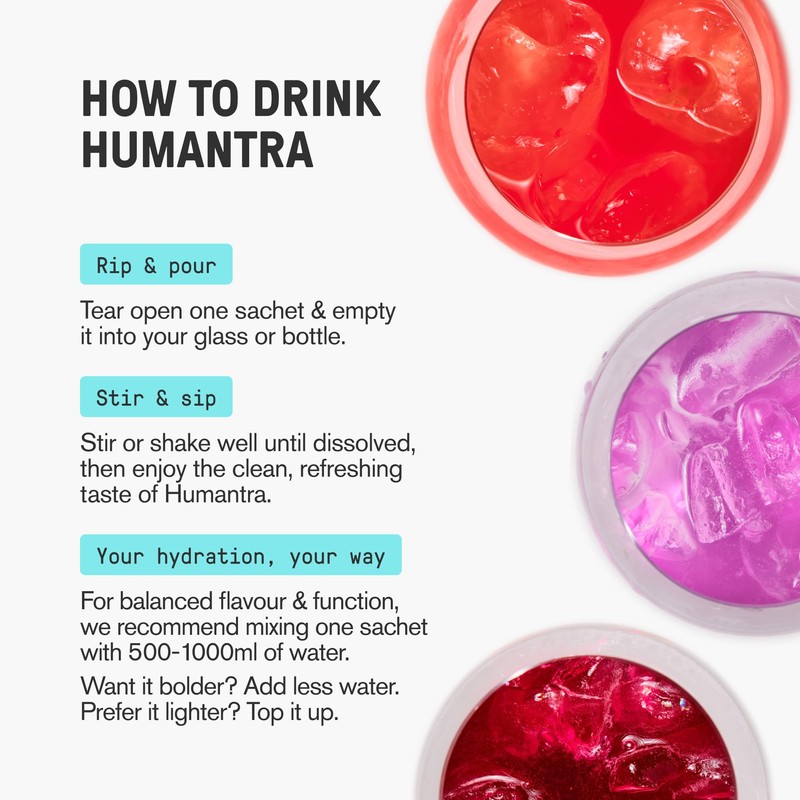 Humantra Electrolytes Powder - 12 Sachet Variety Pack - Powdered