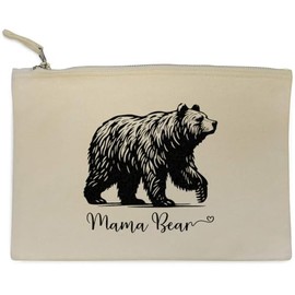 'Mama Bear' Canvas Clutch Bag/Accessory Case (CL00044057)