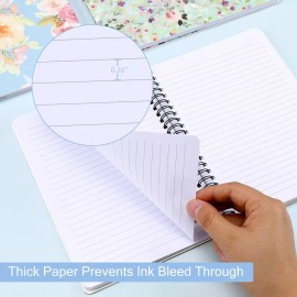 SUUYOO Spiral Notebook 5×7 Inch, 4 Pack Small Writing Journals College Ruled Hardcov...