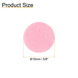 HARFINGTON 500pcs Round Felt Circles, 15mm 5/8" Pre Cut Felt Craft Pads Non-Woven Mini Felt Fabric Circles for DIY Sewing Handcraft Cut Projects Craft Finishing, Pink