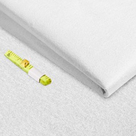 Blulu Craft Felt Fabric Material by The Metre 100 cm Wide 1 Square Meter Pre Cut Plain Felt Sheets with Soft Ruler for DIY Christmas Decorations Art Sewing Embroidery Craftwork Patchwork(White)