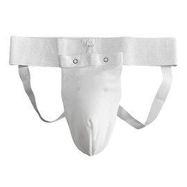 Tae Kwon Do Crotch Guard Breathable Detachable Washable Groin Protector for Boxing, Muay Thai, Kickboxing Athletic Groin Protector Cup with Elastic Waistband (L for 66-70inches Height)