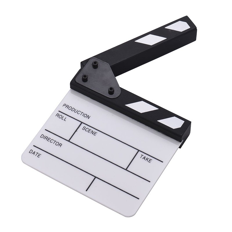 Compact Size Acrylic Clapboard Dry Erase TV Film Movie Director