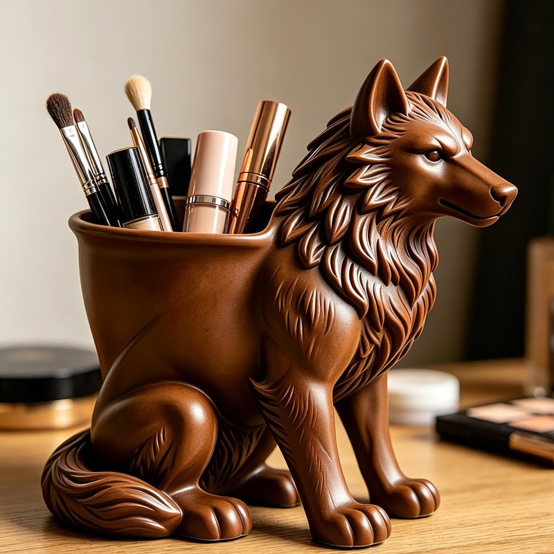 Black Wolf Flower Pot Silicone Resin Mold Animal DIY Making