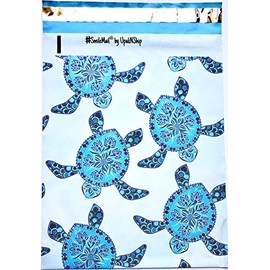 Blue Sea Turtle Designer Printed Poly Mailers Shipping Envelopes Self Sealing Boutique Custom Bags1