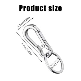 Hsrag 4 Pcs Key Ring Chain Clips Hook Holder Organizer, Retractable Keychain Carabiner Keyring with Mountaineering Buckle, for Men Women