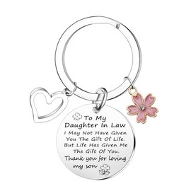Ghloyza Daughter in Law Gifts Birthday Gift for Daughter in Law Keychain Wedding Gift Daughter Keychain Future Daughter in Law Gifts from Mother