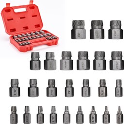 25Pcs Screw Extractor Set Hex Head Multi-Spline Easy Out Bolt Extractor Set, Chrome Molybdenum Alloy Steel Heavy Duty Metric EZ Out Rounded Screw Remover