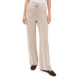 Monrow Women's Cotton Cashmere Relaxed Pants, Walnut, Tan, XL