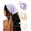 3Pcs Floral Hair Bandanas Head Kerchief for Women Girls Chiffon