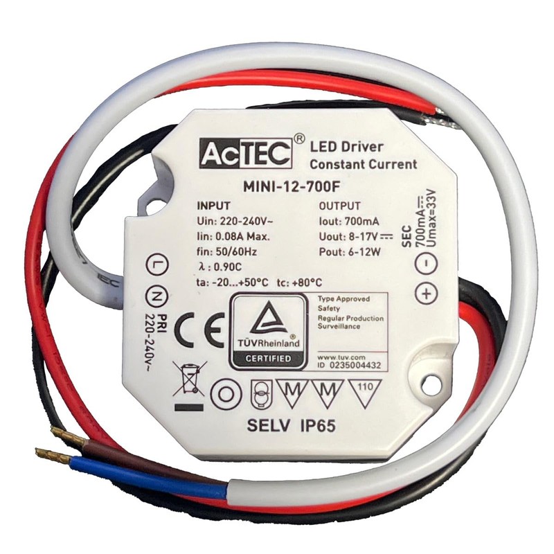 A2ZWORLD Led Driver, Corrente Costante, 12W 700mA 8-17V, Mini Alimentatore