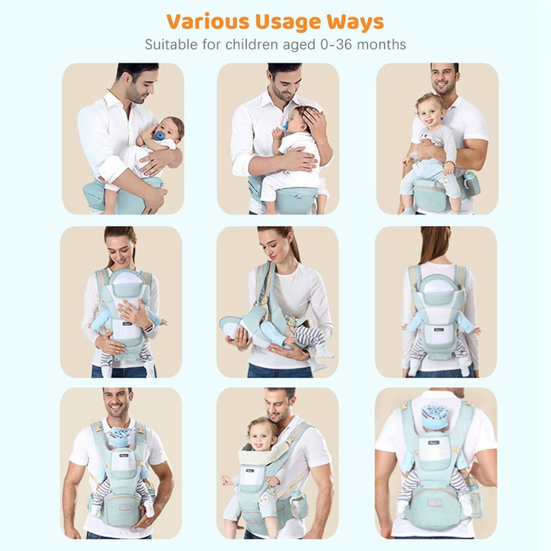 Multifunctional Breathable Baby Carrier with Hip Seat Lumbar Support Waist
