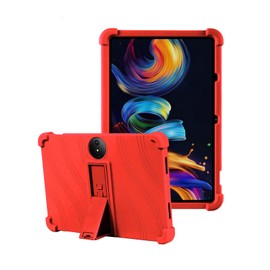 Kid-Safe Soft Silicone Case for 2025 TCL Nxtpaper 11 Plus (11.5") - with Adjustable Stand (Red)