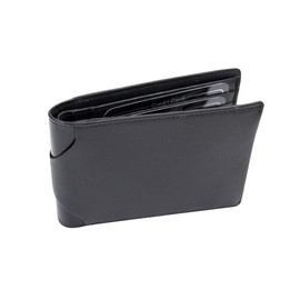 LEAS Design Men's Extra Thin Credit Card Holder Without Change Compartment Wallet Flat Made of the Finest Cowhide Leather Premium Wallet Slim in Landscape Format Credit Card Holder Black, black,