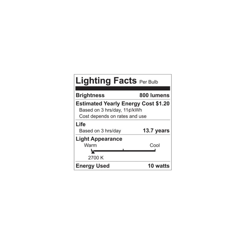 GE 67615 LED Soft White A19 Dimmable Light Bulb, 10