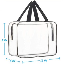 Clear Toiletry Bags, 2 Pcs Large Storage Makeup Bags Waterproof Transparent Cosmetic Gags for Travel