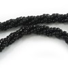 Avalaya Diamond Shell Pendant on Black Bead Twisted Cord Necklace