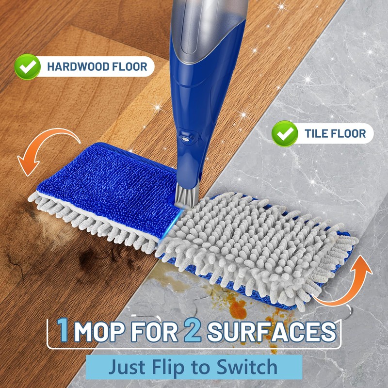 Papclean Spray Mops for Floor Cleaning: Double Sided Wet Dry