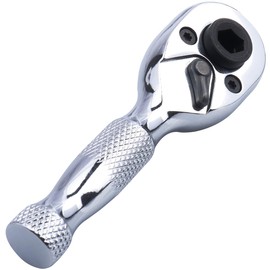 Eyech 1/4" Drive Mini Ratchet Wrench, 2 in 1 Stubby Socket Ratchet & Bit Driver, 72 Tooth Reversible Ratchet for Tight Spaces