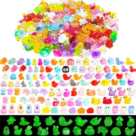 130 Pcs Luminous Mini Resin Animal Tiny Resin Animals Miniature Little Animal Figures Bulk for Micro Fairy Garden Landscape Accessories Dollhouse Decor