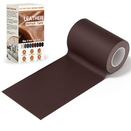 Vigorder Leather Repair Tape, 3" x 61" Self Adhesive Leather Repair Patch for Furniture, Sofa, Car Interior, Office Chair (Dark Brown)