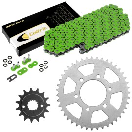 Kawasaki Green O-Ring Drive Chain & Sprockets Kit for Kawasaki ZX-6R ZX-6Rr Ninja 05 06