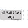 Hot Water Tank Room Sign (Brush Aluminium, 3.5X8)-The Mont Argent