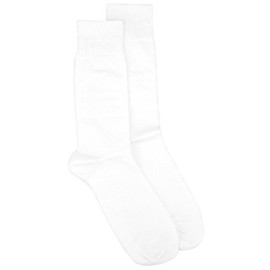 6 Pair of Biagio Solid WHITE Color Men's COTTON Dress SOCKS